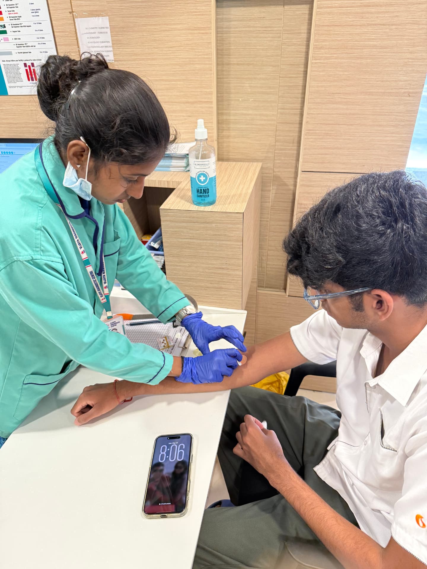 Blood sample collection during the plasma antioxidant study